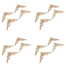 16Pcs Wood Carved Mouldings Corner Onlay Applique European Style Classic Furniture Home Decor 20X20cm
