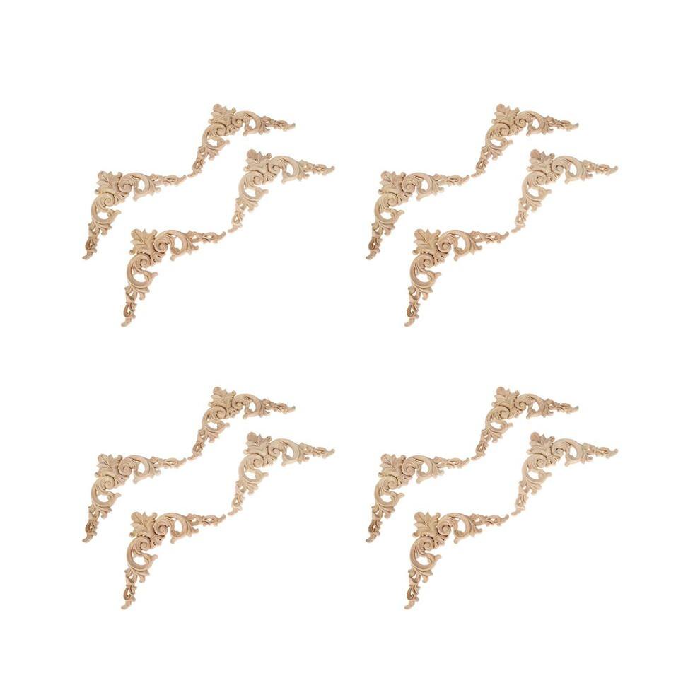 16Pcs Wood Carved Mouldings Corner Onlay Applique European Style Classic Furniture Home Decor 20X20cm 4712639156671