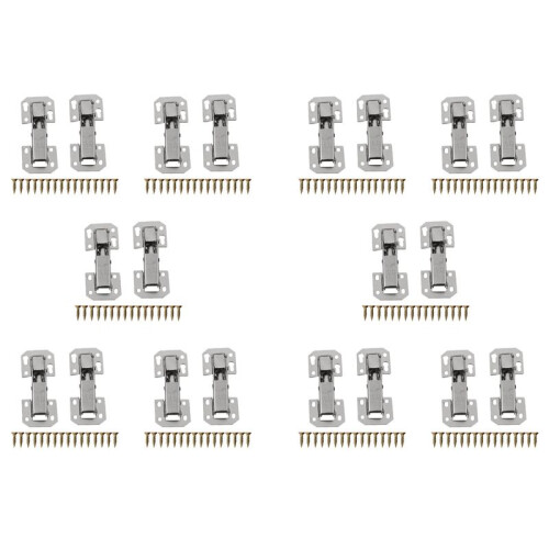 20Pcs Soft Close Kitchen Cupboard Cabinet Wardrobe 90Degree Door Hinges & Screws