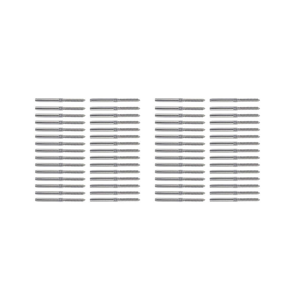 60Pcs Swage Lag Screws Left & Right For 1/8 Inch Cable Railing System Stair Deck Wood Post Balusters Decking Hardware 4711684896785