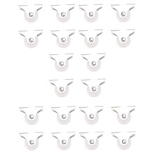 20 Pcs White Plastic 25mm Diameter Furniture Replacement Caster Wheel