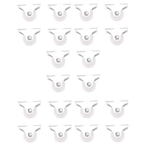 20 Pcs White Plastic 25mm Diameter Furniture Replacement Caster Wheel