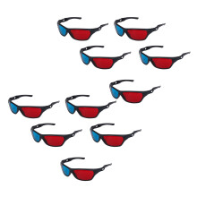 10X Red and Anaglyph Dimensional 3D VISION Glasses for TV Movie Game DVD
