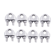 8Pcs Stainless Steel Cable Clip Saddle Clamp for 5/32 Inch 4mm Wire Ropes