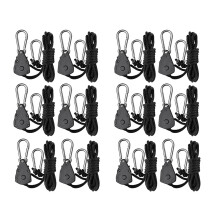 12Pcs 1/8 Inch Heavy-Duty Adjustable Growth Light Ratchet Rope Hanger, Used for Gardening of Growing Lamps