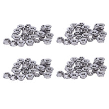 100 Pcs 304 Stainless Steel Serrated Flange Metric Hex Lock Nuts M6