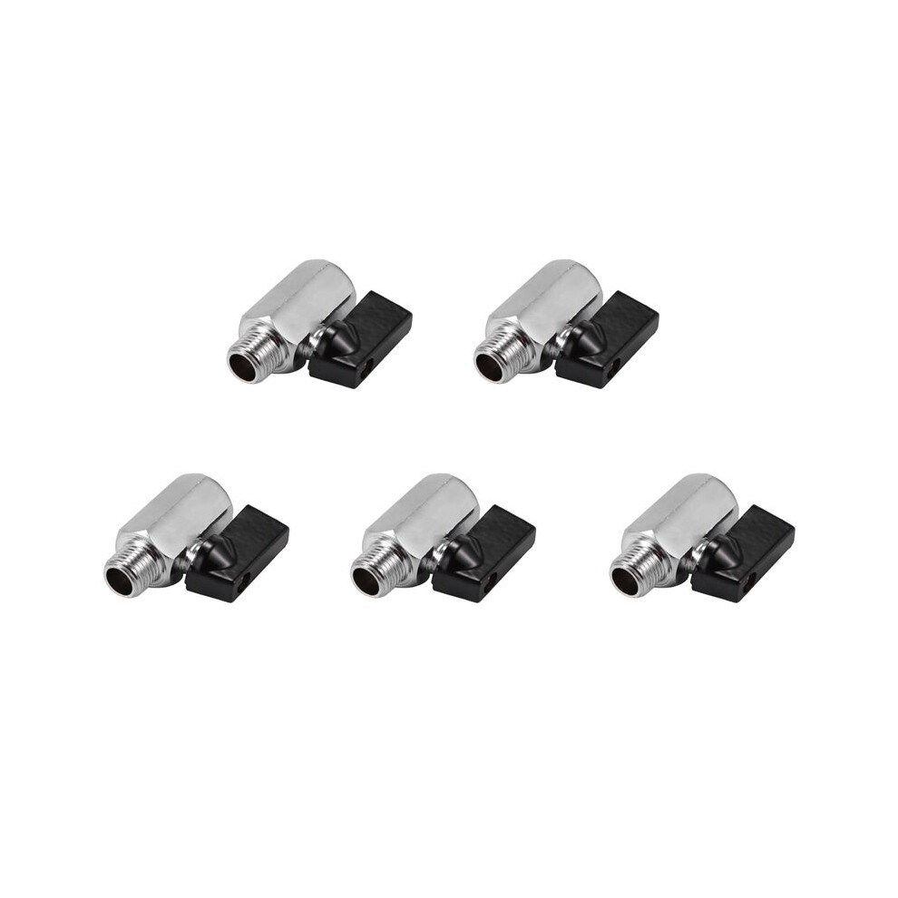 5X Chrome Brass 1/4Inch Bsp Valve Threads Tap Male To Female Air Compressor Hose 6031011466435