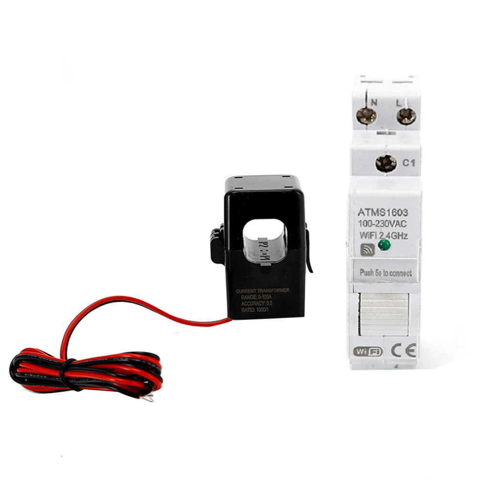 Atms1603 Tuya Single Phase Wifi Meter 100-230V Din Rail Precisely Measuring Voltmeter Ammeter Power 6031015884877