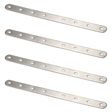 4X Support D'Angle de Renfort D'Angle de Conception Droite Plate En MéTal à 8 Trous 250mm