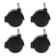 4X MöBelwirbel-Feststellrolle, 8 mm, Schraubenschaft, 2 Zoll Durchmesser, Rad Schwarz