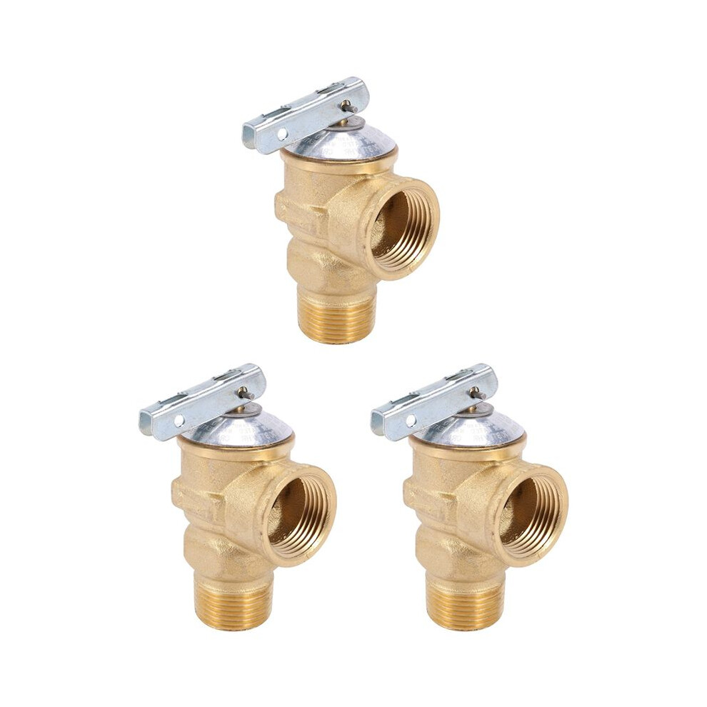 3Pcs 3/4 Inch Npt American Standard Lead-Free Water Heater Safety Valve 150 Psi Brass Pressure Relief Valve 6032926595340