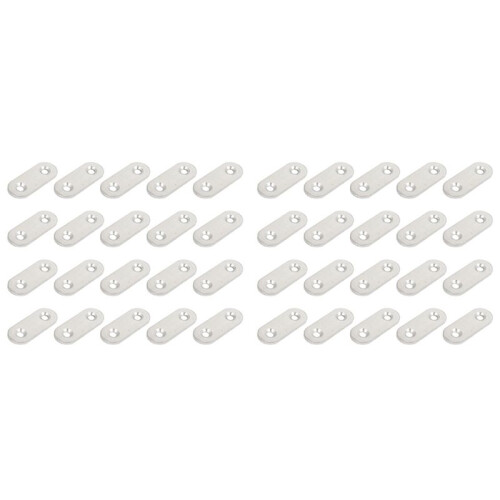Stainless Steel Flat Bracket Straight Mending Fixing Plates 40mm 40Pcs