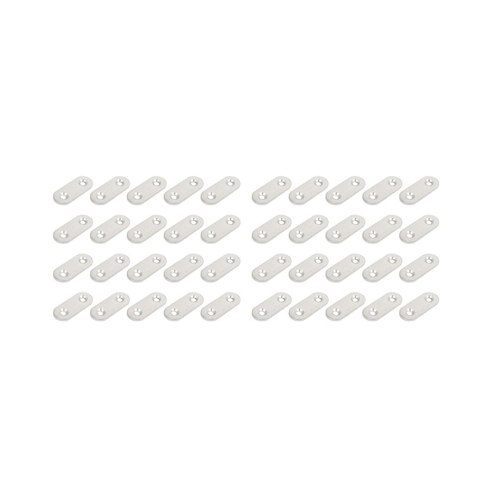Stainless Steel Flat Bracket Straight Mending Fixing Plates 40Mm 40Pcs 6032746044707