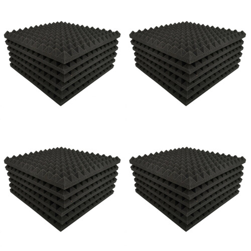 36 Pack Pyramid Shape Soundproof Foam Sound Proof Padding Treatment Panel for Echo Bass Insulation