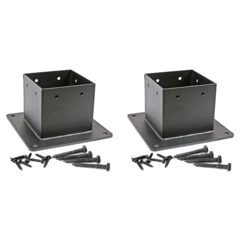 Base de Ancoragem de Flange de Aço Inoxidável de 4x4 Polegadas (Real: 3,5x3,5 Polegadas) com Parafusos para Corrimão de Deck (2 Pacote)