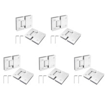 10 Pack 180 Degree Frameless Glass Shower Door Hinges, Brushed Nickel Shower Door Hinges Heavy Duty 304 Stainless Steel
