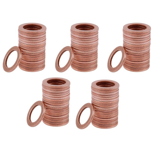 100Pcs 12mm x 18mm x 1.5mm Copper Flat Washer Ring Sealing Fitting