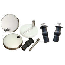 2Pcs Toilet Screws Top Fix Hinge Pack & 2x Toilet Hinge Hole Fixings Well Nut Screw Rubber Back to Wall