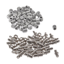 50Pcs M3X3mm Stainless Steel Hex Socket Set Cap Point Grub Screws Silver & 50Pc Cabinet Cupboard Wooden Chopping Shelf