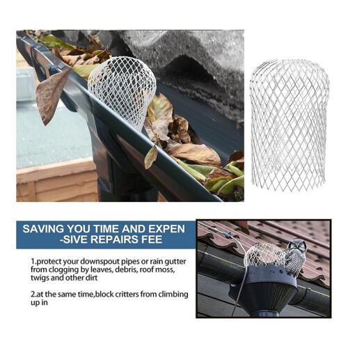 8 Pcs Gutter Guards - Aluminum Gutter Downspout Guard, Expandable Leaf Strainer Gutter Screen Covers Down 12 X 17cm 2