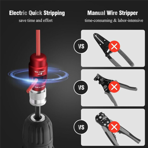 Wire Stripper and Twister Tool for Drill-Portable Drill Wire Stripping Tool-Wire Stripping Drill Bit with Wire Twister 2