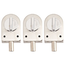 3X Glass Sliding Door Lock Non-Apertured Stainless Steel Glass Door Lock for Shower Room Bathroom Accessories