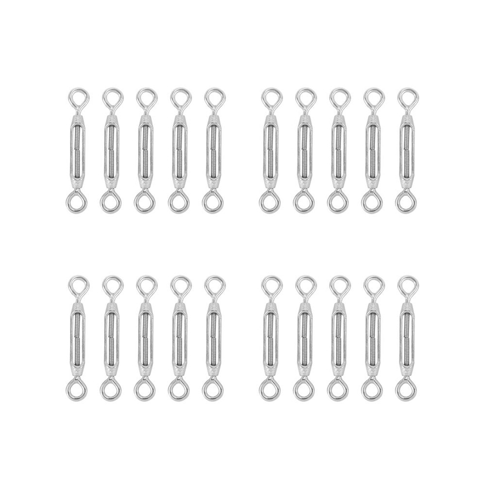 M4 Stainless Steel 304 Eye & Eye Turnbuckle Wire Rope Tension (20Pcs) 6032664145883