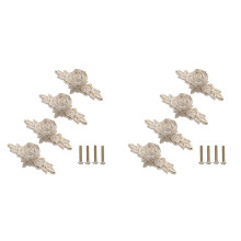 8 Pcs Euro Roses Cabinet Knobs with Backplate, Flower Drawer Pull Handles for Dresser Vanity Nightstand Cupboard