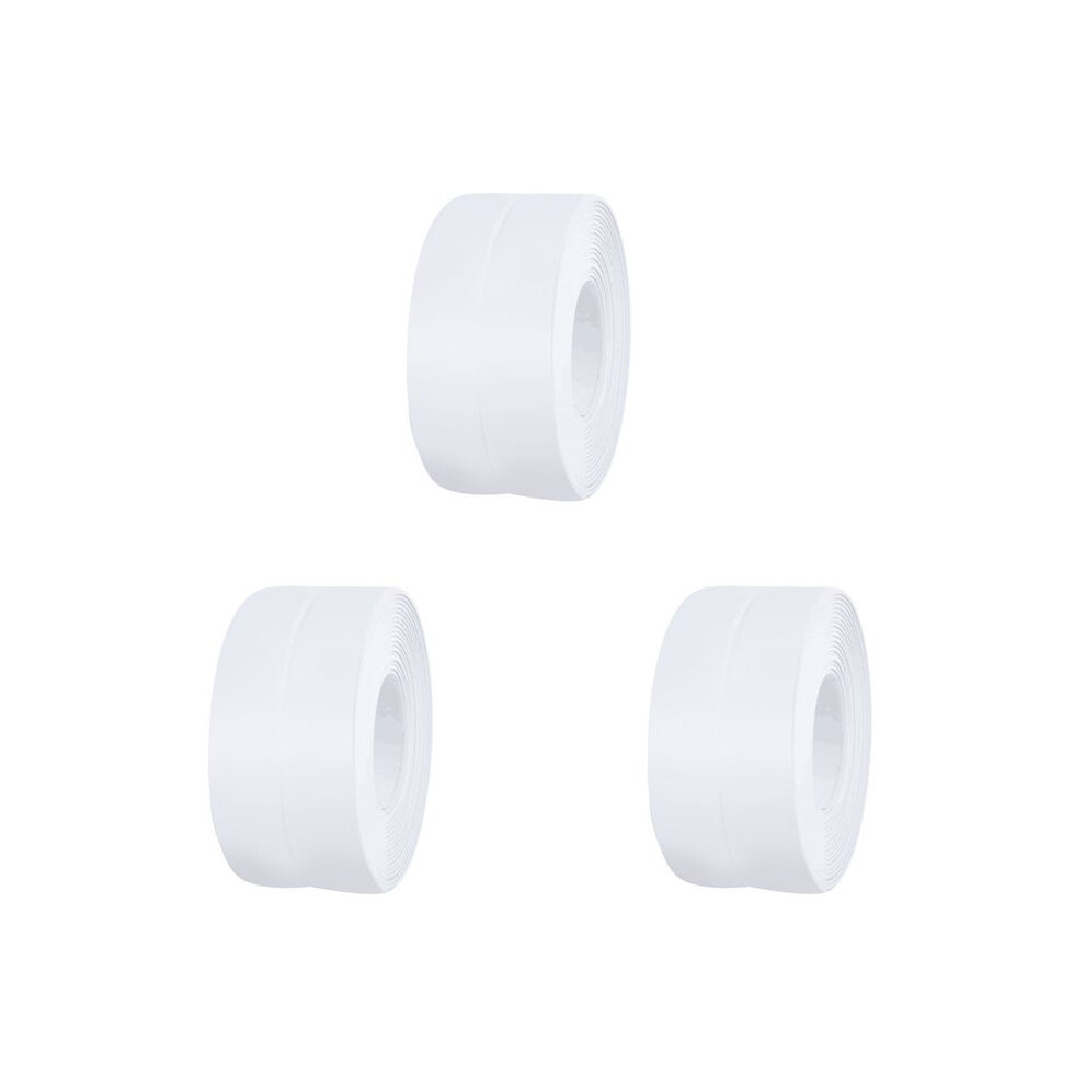 3X White Caulk Tape Waterproof Self Adhesive, Toilet Caulk Sealant Tape, Bathtub Caulk Sealing Strip Tape-3.2M 6032402084207