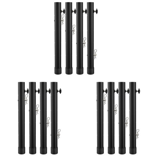 Table Leg Extenders for Folding Tables Straight/Bent Leg, Folding Table Leg Extensions, Heights Adjustable Risers 12PCS