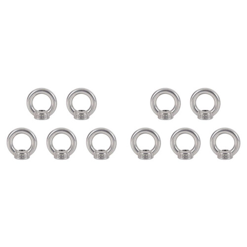 10X M10 Eye Mutter Rostfritt Stål Marine Lifting Eye Mutter Ring Mutter Eyelet för Kabellyft