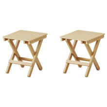2X Petit Tabouret Pliant Portable en Bois, Chaise Légère, Escabeau Pliable, Repose-Pieds Pliable pour L'Extérieur 28 X 36 X 29 cm