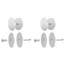 Lot de 4 Cache-Trous de Porte, Pêne Dormant Rond de 2-5/8 Poucess de Diamètre, Cache-Trous de Bouton de Porte Argenté