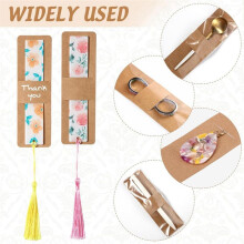 200 Pièces Ensemble de Supports de Marque-Page Pochettes de Marque-Page Sac Auto-Adhésif Transparent Bricolage Couverture de Signet Vierge