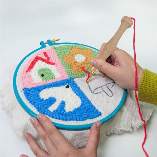 Round Embroidery Pot Double Layer ABS Plastic Embroidery Frame DIY Accessories Embroidery Hoops Bule 2