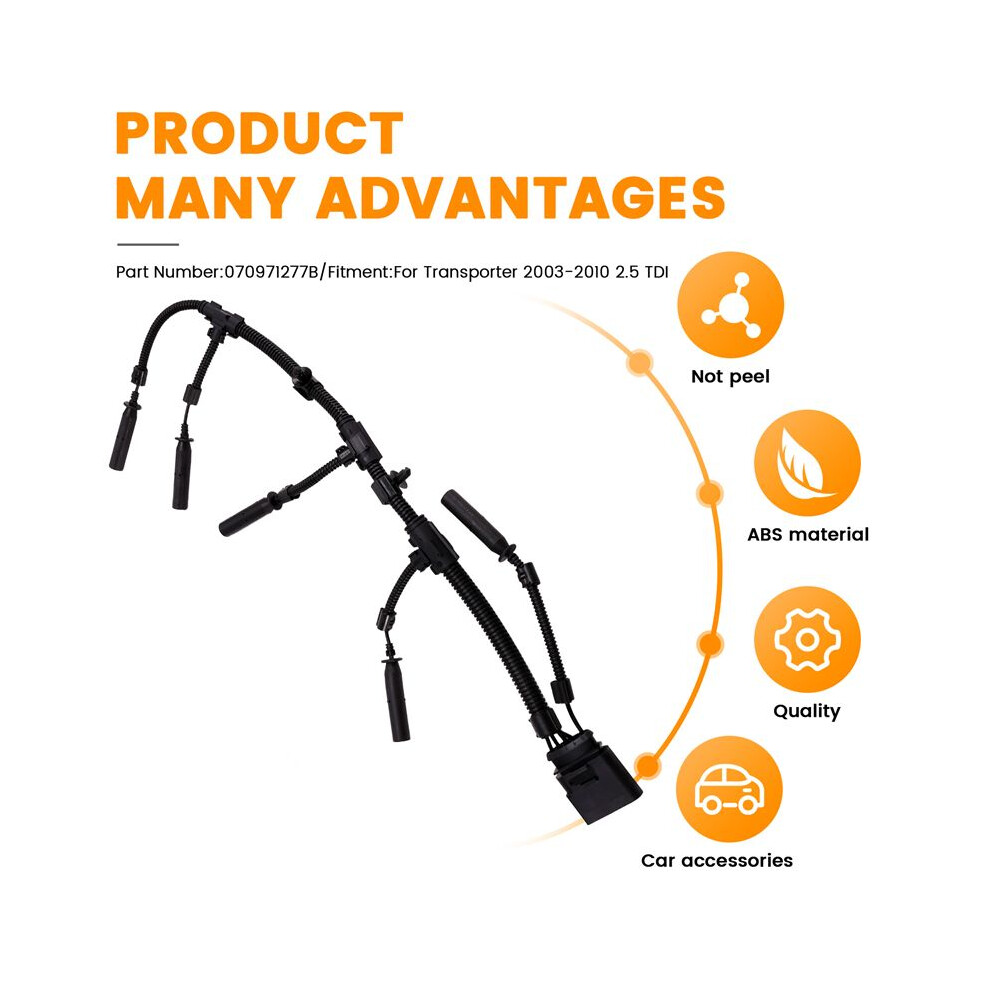 Car Glow Plug Bridge Wiring Harness 070971277B For Transporter 2003-2010 2.5 Tdi 4712073999353