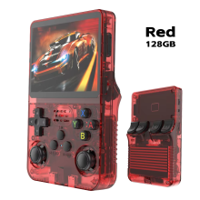 (TR Rot 128G) R36S Retro Handheld-Videospielkonsole ARKOS System 3,5-Zoll-IPS-Bildschirm Klassischer tragbarer Taschenvideoplayer 128G