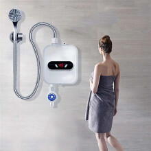 Instant Water Heater Shower Bathroom Faucet Plug Hot Water Heater 3500W Digital Display for Country House UK Plug