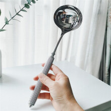 Kitchen Soup Ladle 304 Stainless Steel Punch Metal Luminous Ladell Spoons for Serving,Cooking,Canning,11.5 Inch