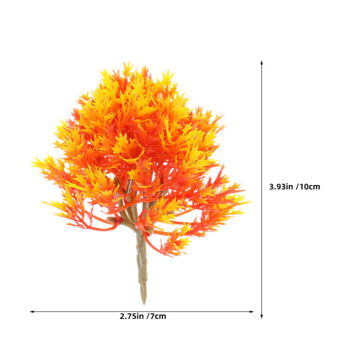5Pcs Yellow Maple Tree Model Decorations Plastic Wire Craft 2