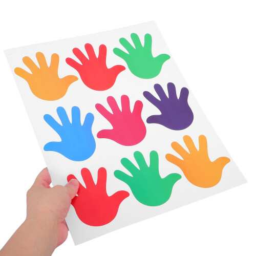 27Pièces Autocollants Mains Imperméables Papier Multi École 1