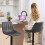 Homcom HOMCOM Bar Stools Set of 2 Adjustable Swivel Bar Chairs with Backrest 8