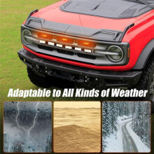 Front Grill Inserts with Amber Light for Bronco 2021-2024 2/4 Door Front Mesh Grille Inserts Grills Frame Trim