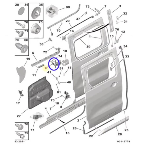 New High Quality Car Hinge Pulley 9808074880 for   Replacement Car Accessories 1