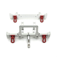For 1/12 MN82 LC79 RC Car Parts Metal Upgrade Front and Rear Bumper Kit Silver