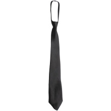 Hommes Solides Polyester Noir Fermetures Cravate Lisse Glissiere Cravate