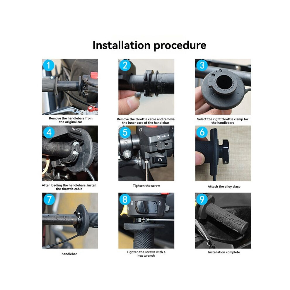 Universal 12V Motorcycle 22Mm Hand Heated Grips Molded Grips Atv Warmers 5-Gear Adjust Temperature Temperature 4711899739204