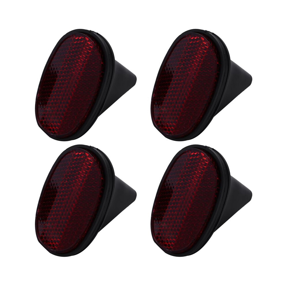 4 Pcs Bicycle Rear Tail Reflector Mudguard Oval Warnning Red/Black 4712864441948