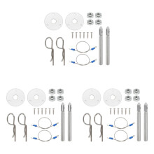 3X Universal Mount Bonnet Hood Pin Lock Kit Racing Sport Car Alloy Silver