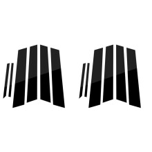 12PCS Window Pillar Posts Cover, for 2006-2011 Side Door Panel Trims, Glossy Black